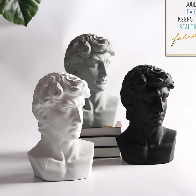 

Nordic Retro Sculpture Imitation plaster ceramics David Drawing sketch Home decoration Living room interior crafts accessories