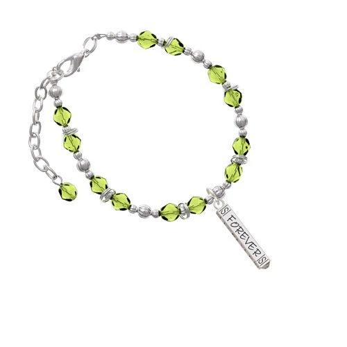 Forever Bar Lime Green Beaded Bracelet