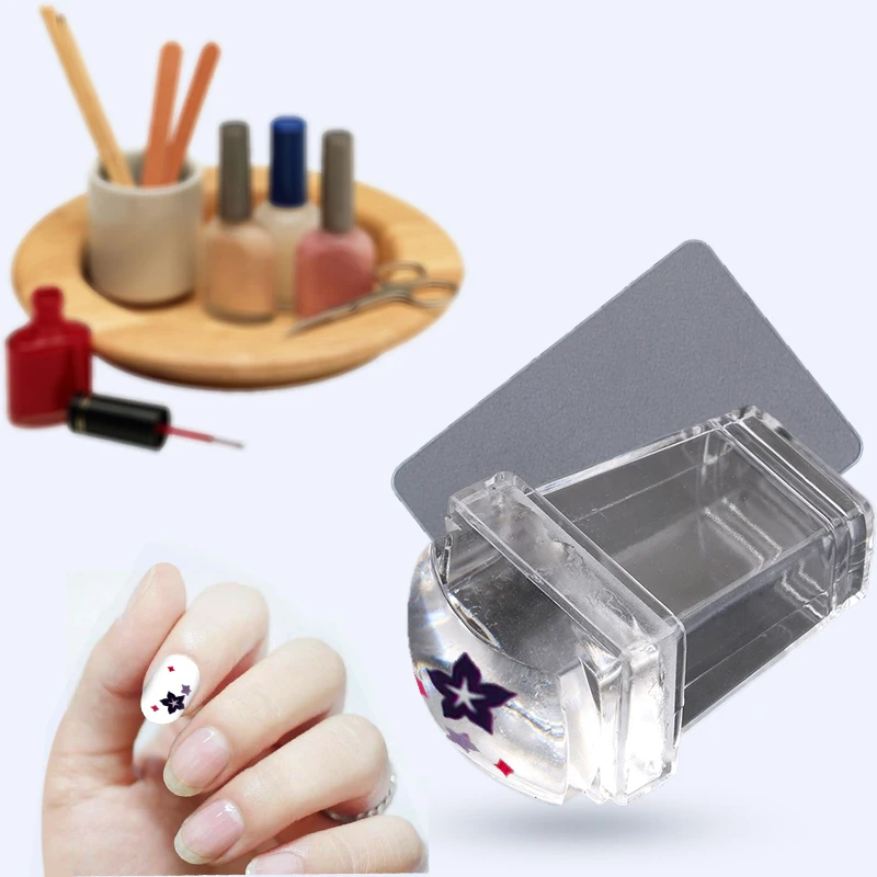 

Water Ice Levin Nail Art Templates Clear Jelly Silicone Nail Art Stamper Scraper Set Nail Stamping Tool Transparent Polish Print