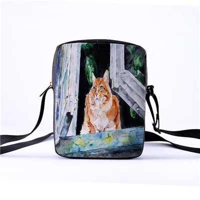 RAVIDINO custom series Модные женские плечо диагональ посылка пакет акварель животный принт для мужчин детская плеча повседневное - Цвет: 16