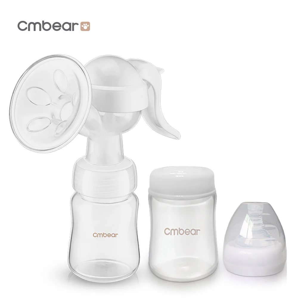 Cmbear портативный BPA Бесплатный ручной молокоотсос Детская Бутылочка для грудного