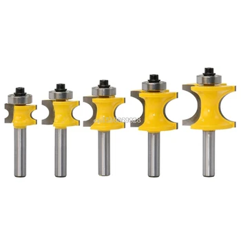 

8MM Shank Bullnose Bead Column Face Molding Router Bit Set C3 Carbide Tipped Woodworking Tools Concave Radius Milling Cutter