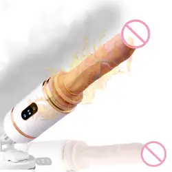 Автоматический подогрев телескопическая фаллоимитатор для Для женщин Аксессуары выдвижной реалистичные пенис женский мастурбатор