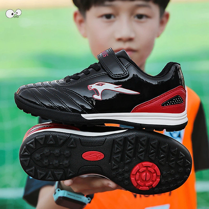 

Size 28-36 Kids PU Vamp Indoor Training Sneakers Hard Court TF Soccer Shoes Teenage Cheap Futsal Cleats Boys Turf Football Boots