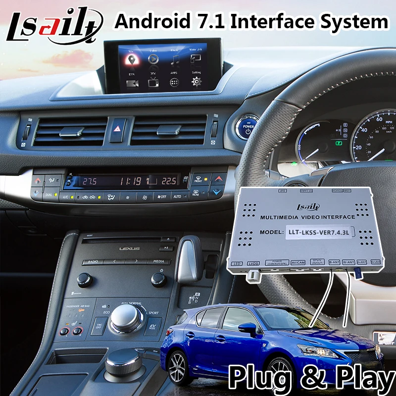 Android 7,1 мультимедийный видео интерфейс для Lexus CT 200h Ручка управления- год, gps навигация для CT200h