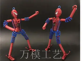 

2PC SET All aluminum small motorcycle office decoration Spiderman hero series wire abstract statue home decoration