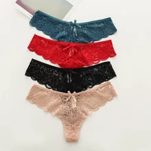 Europe Yardage Plus Size Underwear Women Sexy Lingerie Print Thongs and G String Lace Panties T-back Seamless String G-string