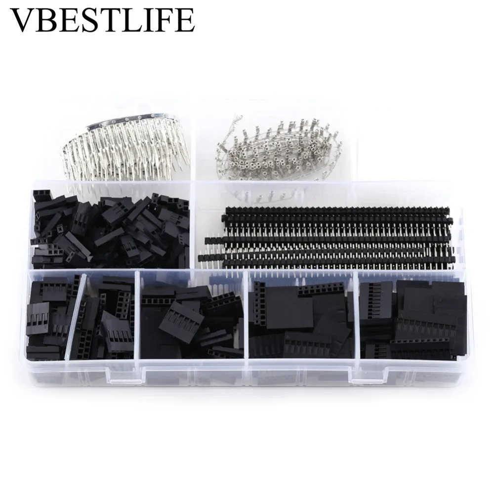 1450pcs/set Connector 2.54mm Jump Wire Jumper Connector Terminal Male