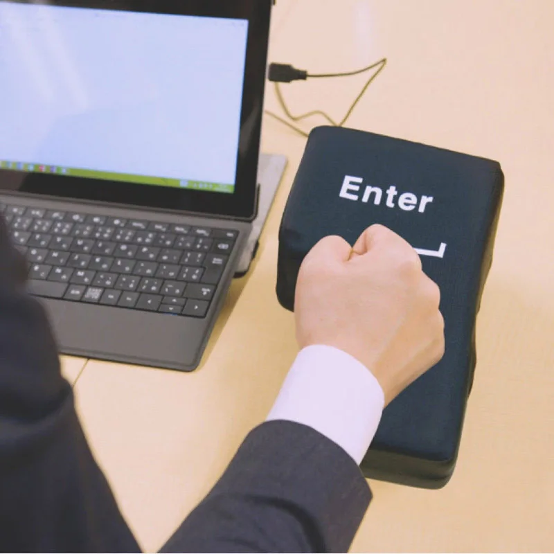 Dropship-Big-Enter-Desktop-Pillow-Hand-RESTS-New-Arrive-Super-Sized-Enter-Key-USB-Stress-Punch