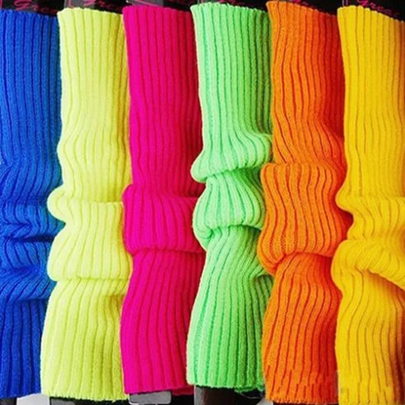 

Women Solid Color Knit Winter Leg Warmers Knee High Legging Boot Stockings