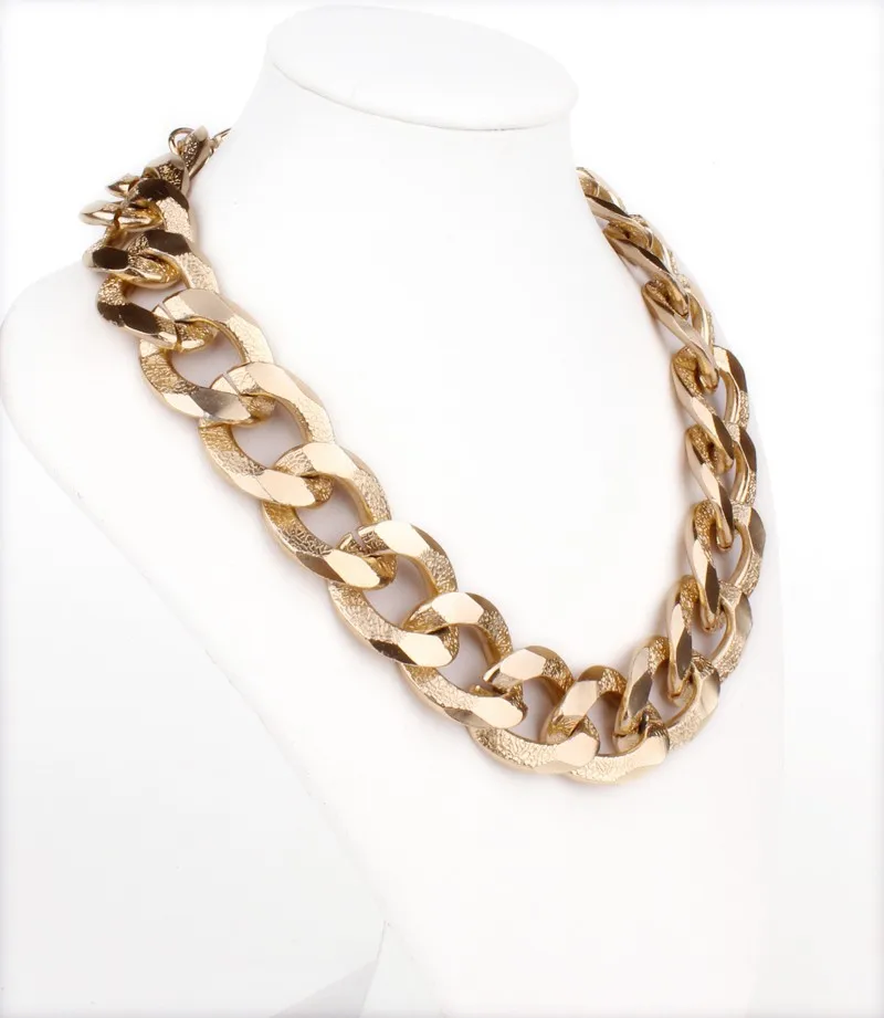 Женское ожерелье с цепочкой NK1022 металлическое золотого цвета|chain necklace|chunky chain