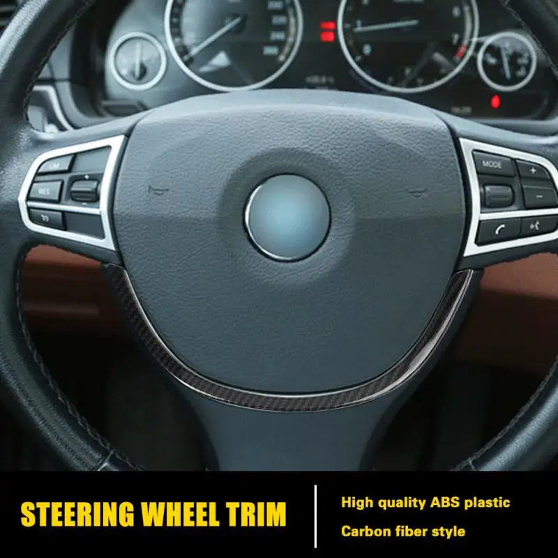 

Interior Steering Wheel Decoration Cover Trim Frame Carbon Fiber ABS Strips Stickers for BMW 5 Series F10 2011-2016 Car Styling
