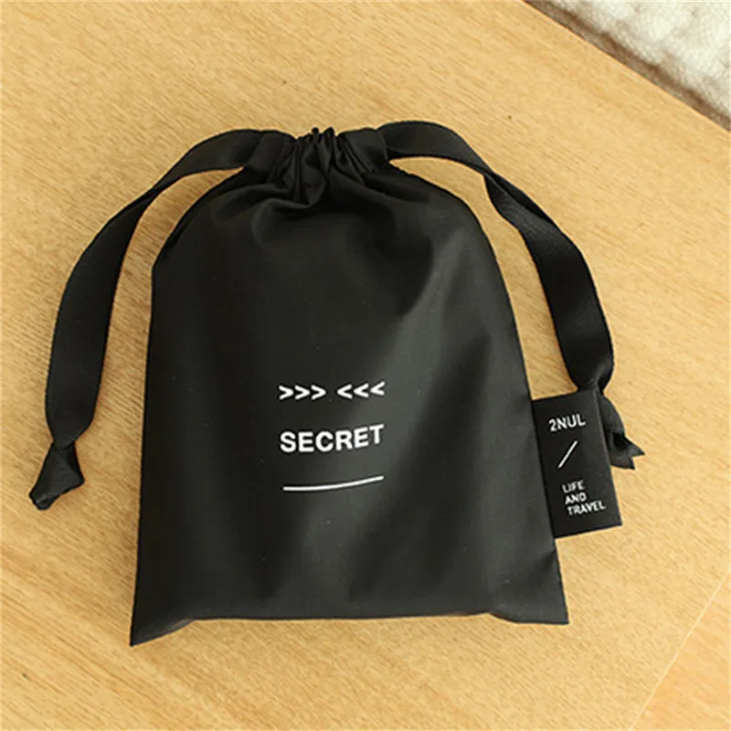 Черная водонепроницаемая сумка для макияжа на шнурке с принтом, милая школьная сумка на шнурке, одноразовая косметичка для подгузников - Цвет: secret