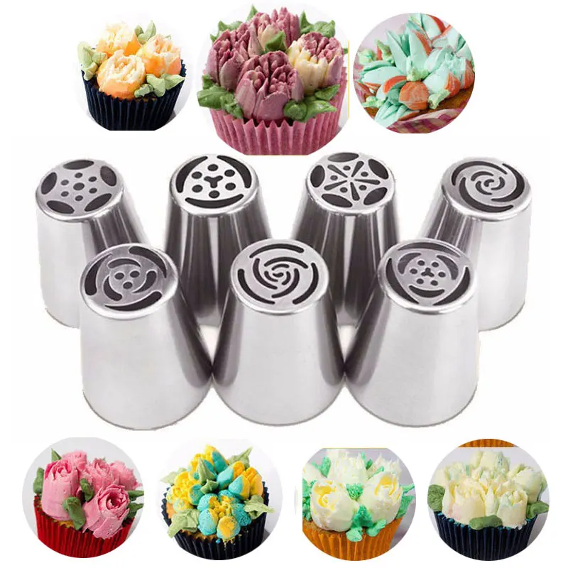 304 Stainless Steel Big Russian Nozzles Set Icing Cream Sugarcraft