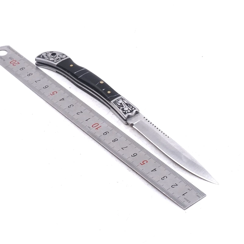 Тактический нож для выживания складной карманный спасение ножа наружные туристические охотничьи ножи 440C Лезвие из нержавеющей стали Мультитул EDC инструмент - Цвет: Черный