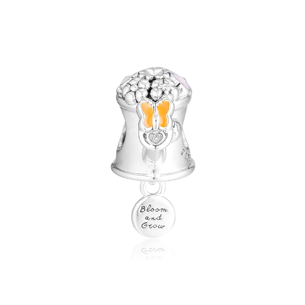

Pandulaso DIY Beads Blooming Watering Can Charm Sterling Silver Jewelry Fits Original Charms Bracelets For Woman Fashion Beads