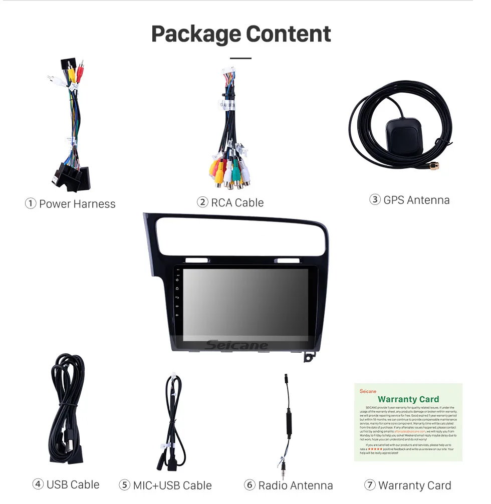 Top Seicane 10.1" Android 8.0/8.1 1Din Car DVD Radio GPS Navigation Wifi Multimedia Player For 2013 2014 2015 VW Volkswagen GOLF 7 21