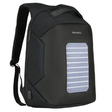 BAIBU, модные мужские рюкзаки, с солнечной зарядкой, Противоугонный рюкзак, 15,6 дюймов, сумка для ноутбука, компьютера, для подростков, мужчин, женщин, на каждый день, для путешествий