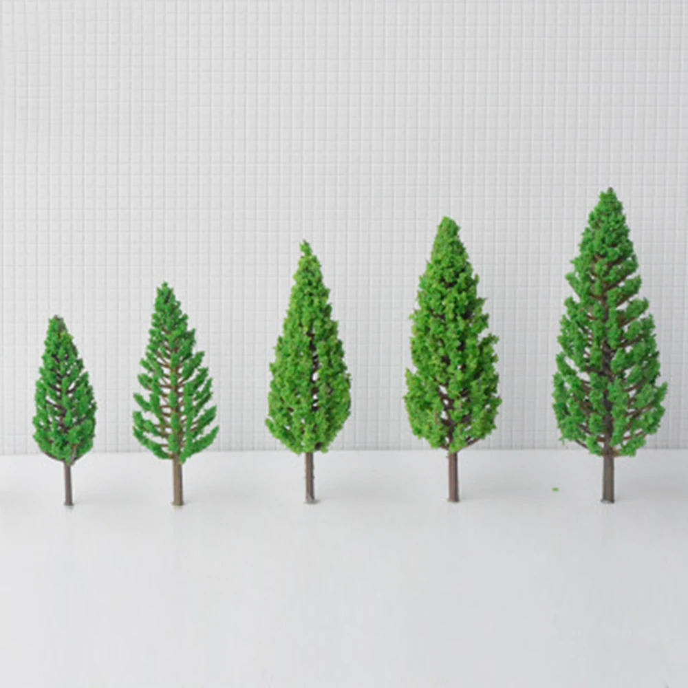20pcs/lot New 4.5-16cm Model Trees Tower Shaped Green Trees Model Garden Railway Scenery Layout