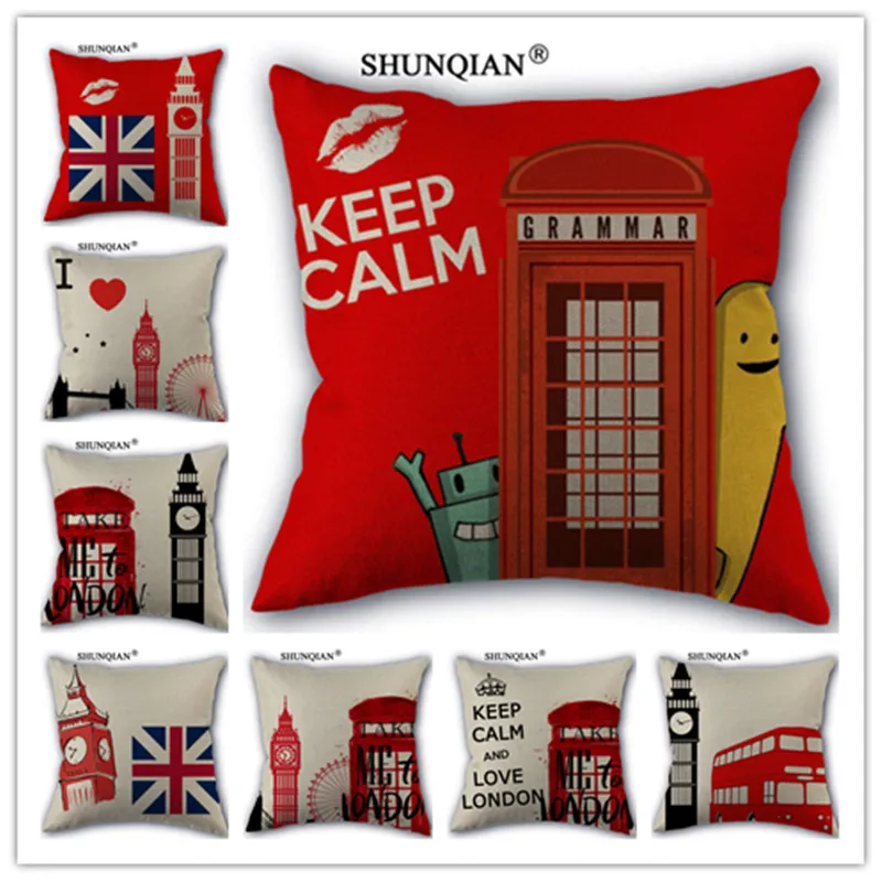 

Fashion High Quality Cotton Linen Red Telephone Office Pillowcase Decorative Pillow Case For Home Pillow Cover WJY424(3)