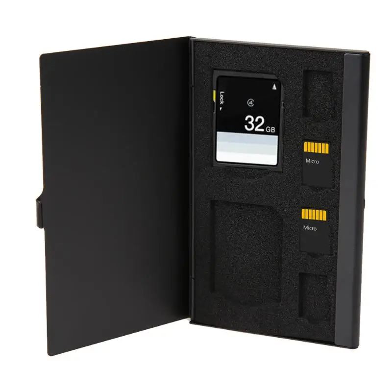 Монолайер алюминиевый 2 SD+ 4TF Micro SD Карты Pin StorageBox Держатель корпуса