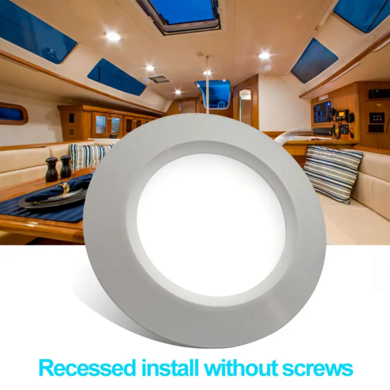 

2pcs/lot 68mm LED Recessed Down Light 12V DC Ceiling Lamp Aluminum White Shell Caravan/Camper Trailer/RV Parts