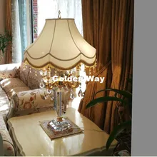 Современные D520mm H900mm Современная роскошь светодиодный модные K9 Кристалл Настольная лампа Роскошные высокого качества Кристалл Настольная лампа для спальни Освещение