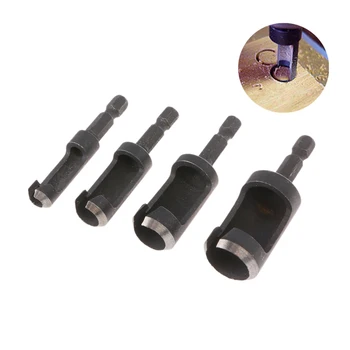 

4Pcs/Set Carbon Steel Wood Plug Cutter Set Cutting Drill Bit Tool Hex Shank 6-16mm