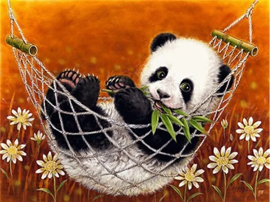 Huacan Diamond Embroidery Animal Full Square Picture Mosaic Rhinestone Home Decoration Diamond Painting Panda - Цвет: AP5024