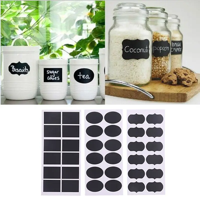 

Chalkboard Blackboard Chalk Board Stickers Decals Craft Kitchen Home Jam Jar Spice Labels Bottle Tags #530