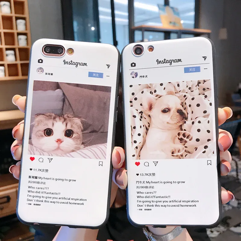 

3D Relief Shell For iPhone 7 Plus 8 6 6S Plus 9 Cat Dog Cover For iPhone XS Max For iPhone 11 Pro Max X XR Matte Black Soft Case
