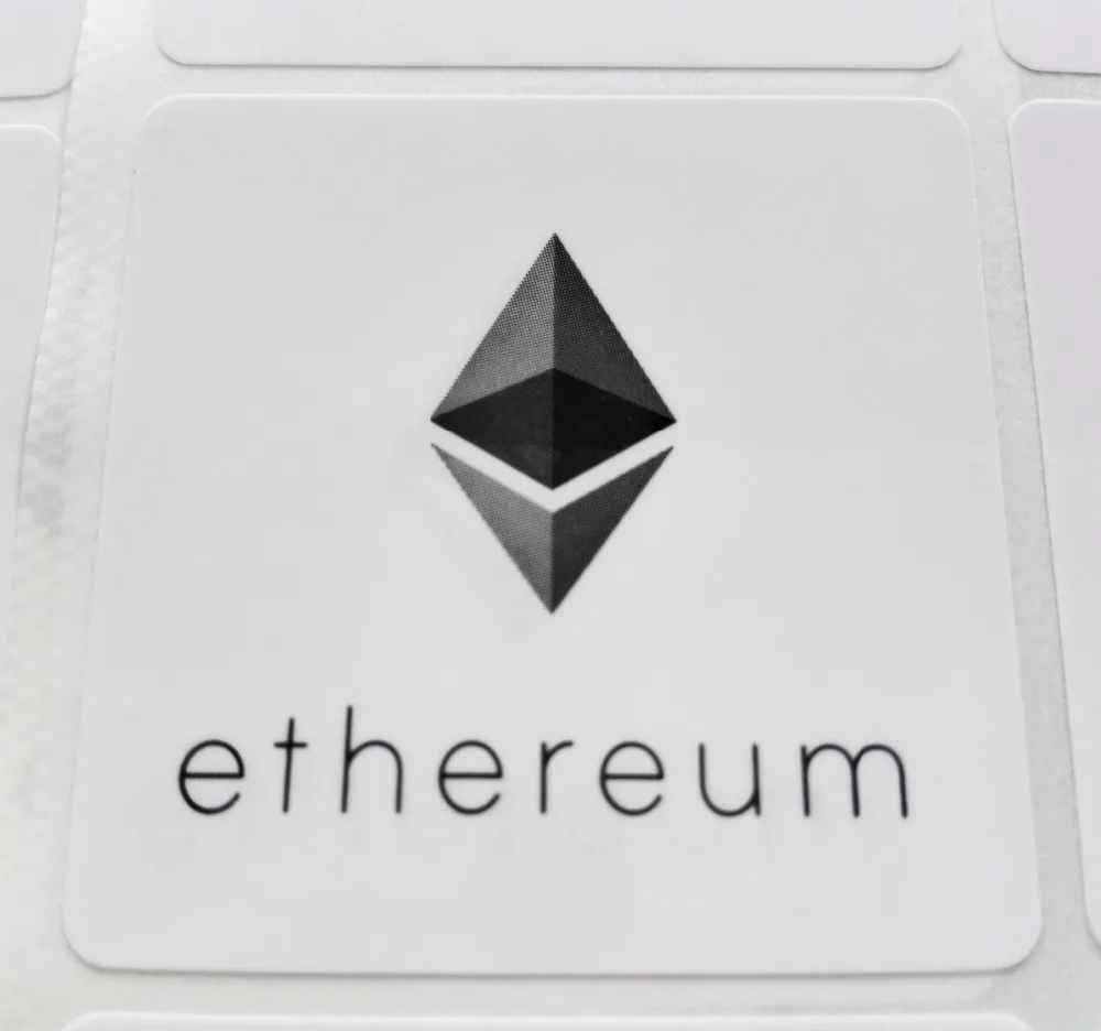 6pcs Ethereum Logo Stickers Self-adhesive Cryptocurrency Label 4x4cm