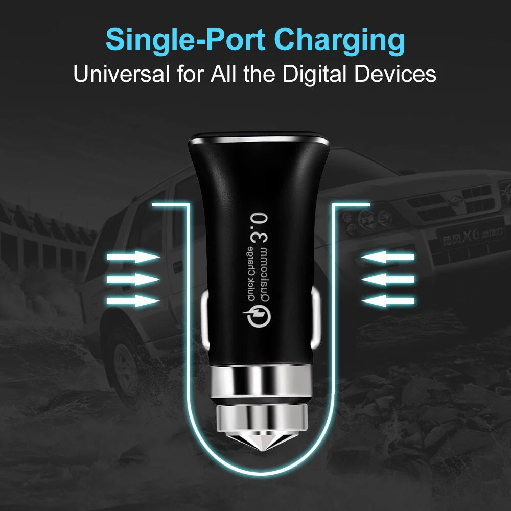 Mi ni автомобильное зарядное устройство для мобильного телефона 15 Вт QC3.0 usb порты 3.1A Быстрая зарядка DC 12-24 В для iPhone 6 7 XS для Xiaomi mi 8