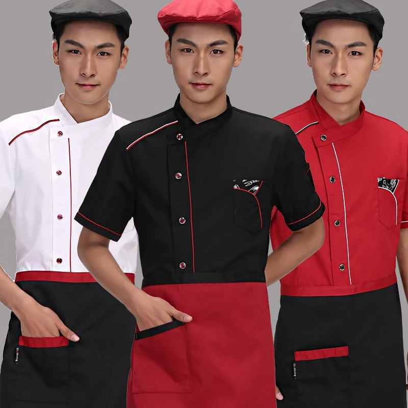 Big Discount 2018 Workwear Mold Uniforms Chef Jackets 3 Colors Summer Short Sleeve Chefs Service