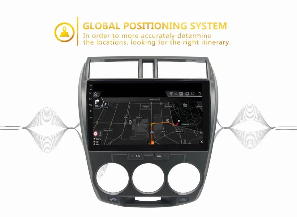 Best Kirinavi Car Radio 10" Touch Screen 2 Din auto android for Honda City dvd audio multimedia Navigation player radio 3