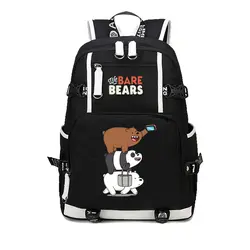2019 новый мы голые рюкзак с изображением медведей из аниме школьная сумка Bookbags работы мешок отдыха Аниме плечо ноутбук Холщовая Сумка для