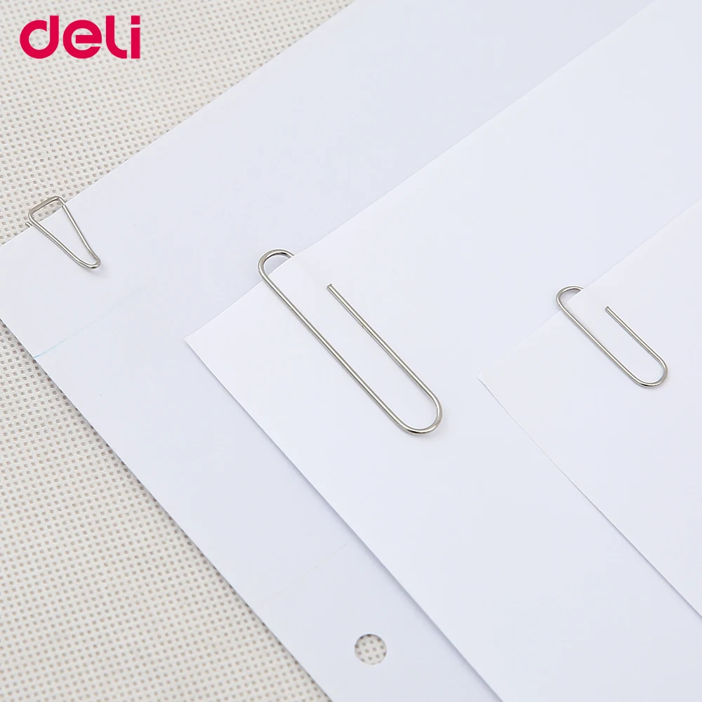 

Deli large 100pcs/set metal standard paper clip good quality small/middle/big size triangle/metal/colorful paper clips