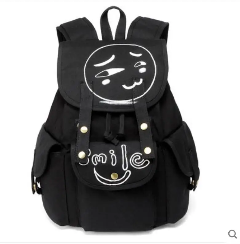

2018 new canvas shoulder bag high school student bag men and women fashion large capacity Laptop Korean backpack