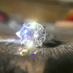 AEAW Круглый Муассанит обручение кольцо 2 карат DF бесцветный Лаборатория алмаз акцент груша камни 14 К к белый и розовое золото свадебные