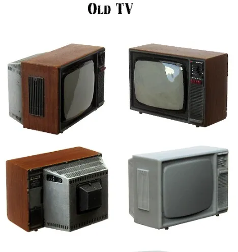 

4pcs / lot 1/35 Scale Miniatures TV Sand Table Model Of The Scene Resin Model Kit figure Free Shipping