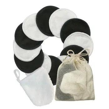 

12pcs/16pcs Reusable Makeup Remover Pads Double Layer Bamboo fiber / Bamboo Facial Remover Wipe with Gloves Laundry Bag