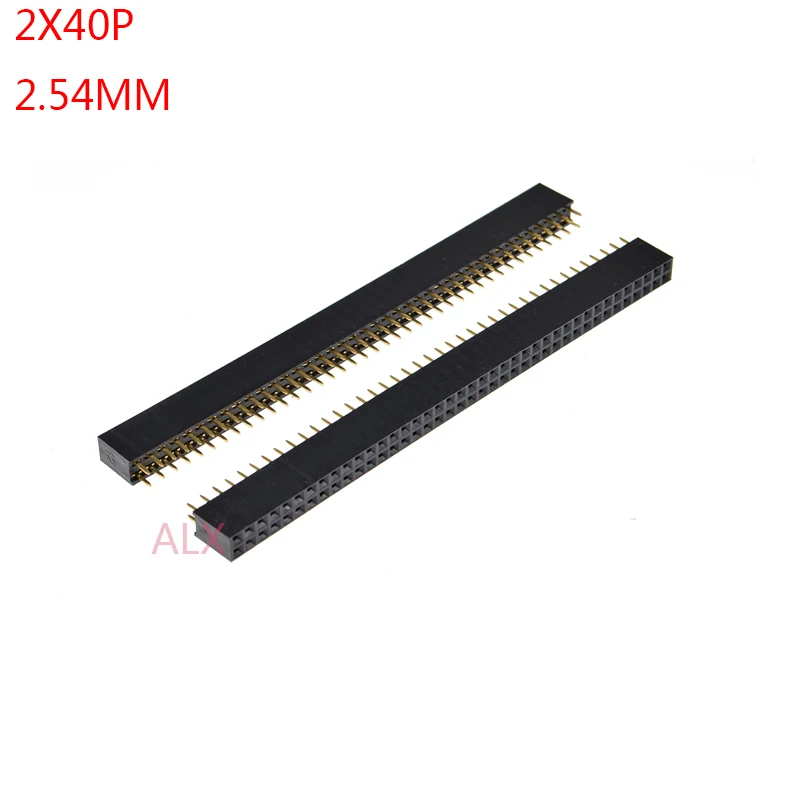 5pcs 2x40 Pin 2.54mm Double Row Right Angle Female Pin Header