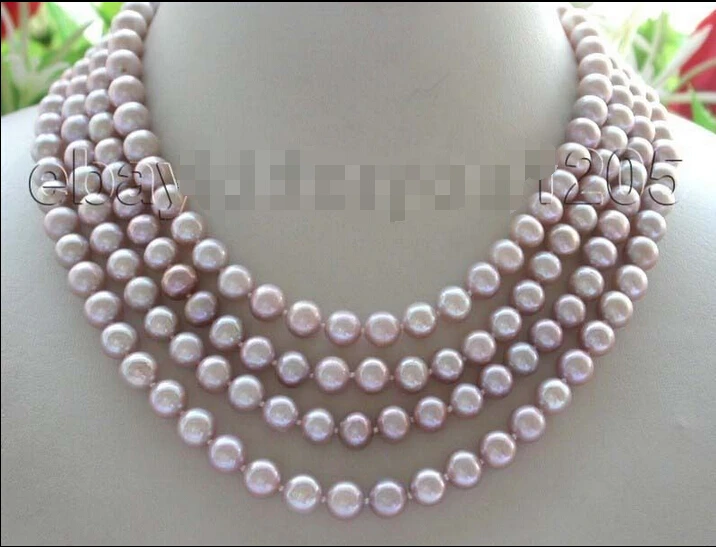 

WR050 TE56 fast 74" longest Genuine Natural 7.5-8mm purple round pearl Necklace #f1258! AAA