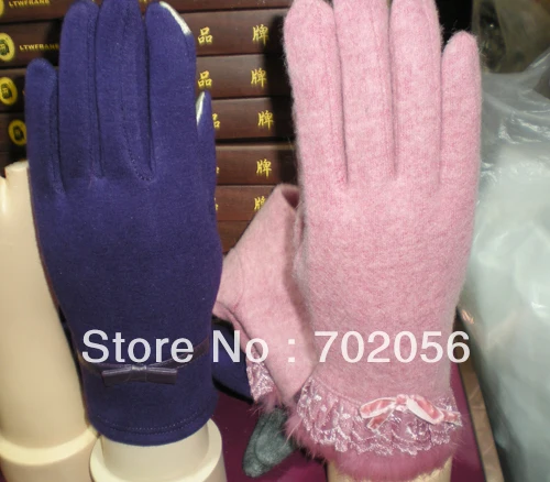 Модные зимние кашемировые шерстяные перчатки, женские перчатки, подарок, смешанные цвета, 20 пар/лот#3333