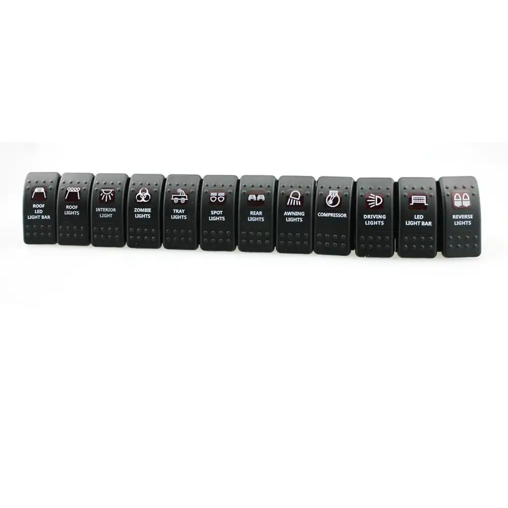 Boat Car Marine Rocker Switch Red Dual LED ILLUMINATED SPST ON-OFF Light