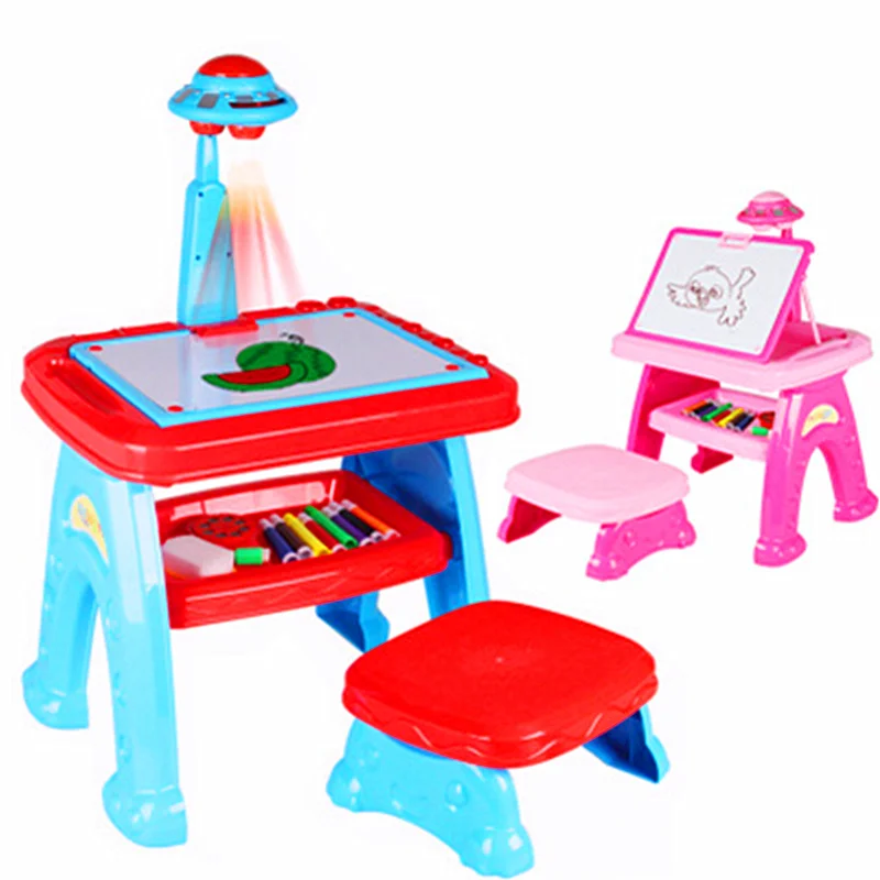 

58 CM Early Education Multi-function Learning Machine Light Projection Painting Learning Table Gifts for Children H394