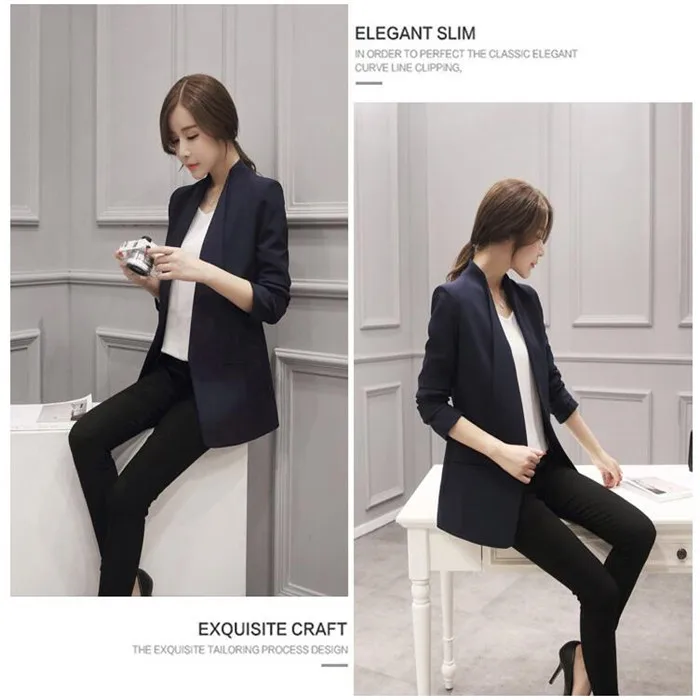 Весна 2019 новый бренд женский Блейзер костюм тонкие длинные секции корейский маленький костюм куртка женская с длинными рукавами Блейзер
