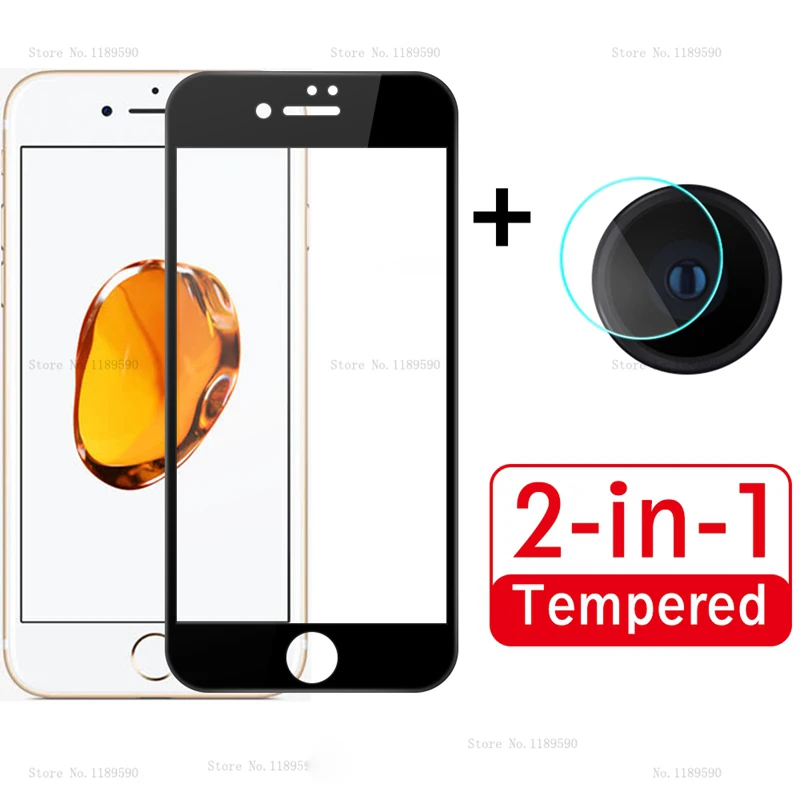 

2 in 1 Protective Glass For iPhone 7 8 Plus 7Plus 8Plus Tempered Glass Screen Protector For iPhone XR XS Max Safety Guard Film