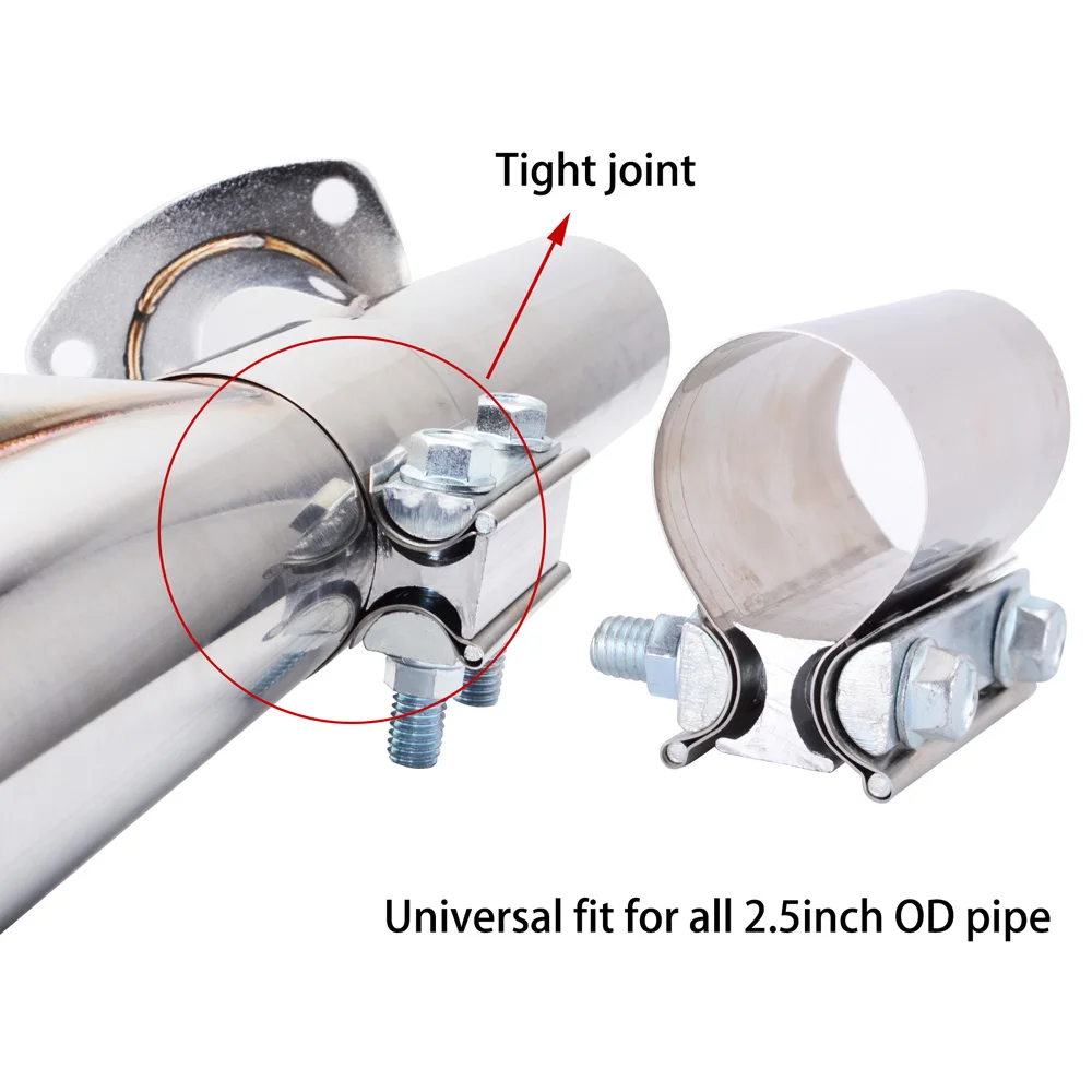 Evil energy, нержавеющая 2,5 дюймов, прикладочный Соединительный зажим для выхлопной трубы, подкатная труба, ленточный зажим, втулка для глушителя
