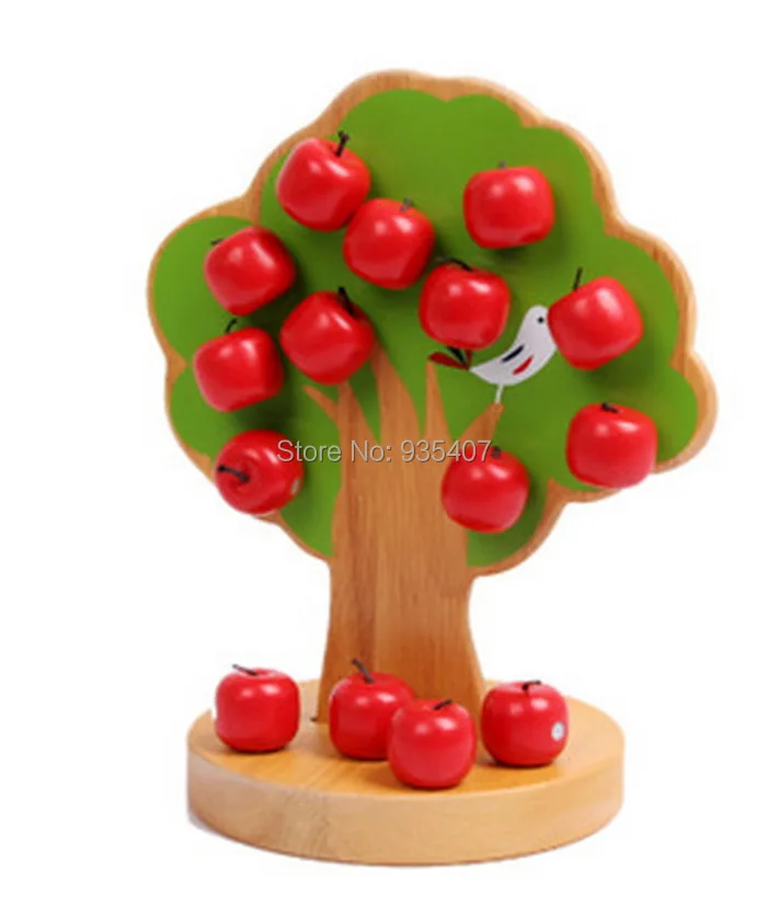 Новые Деревянные игрушки деревянные блоки магнитного моделирования яблоня детские развивающие игрушки подарок для малышей